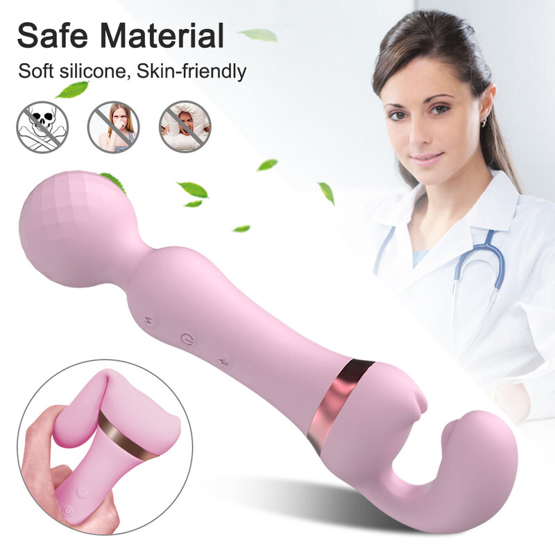Krachtige 20 Snelheden Av Dildo Vibrator Vrouwelijke Toverstaf Clitoris G-Spot Vibrerende Masturbator Seksspeeltjes Voor Vrouwen Volwassenen 18