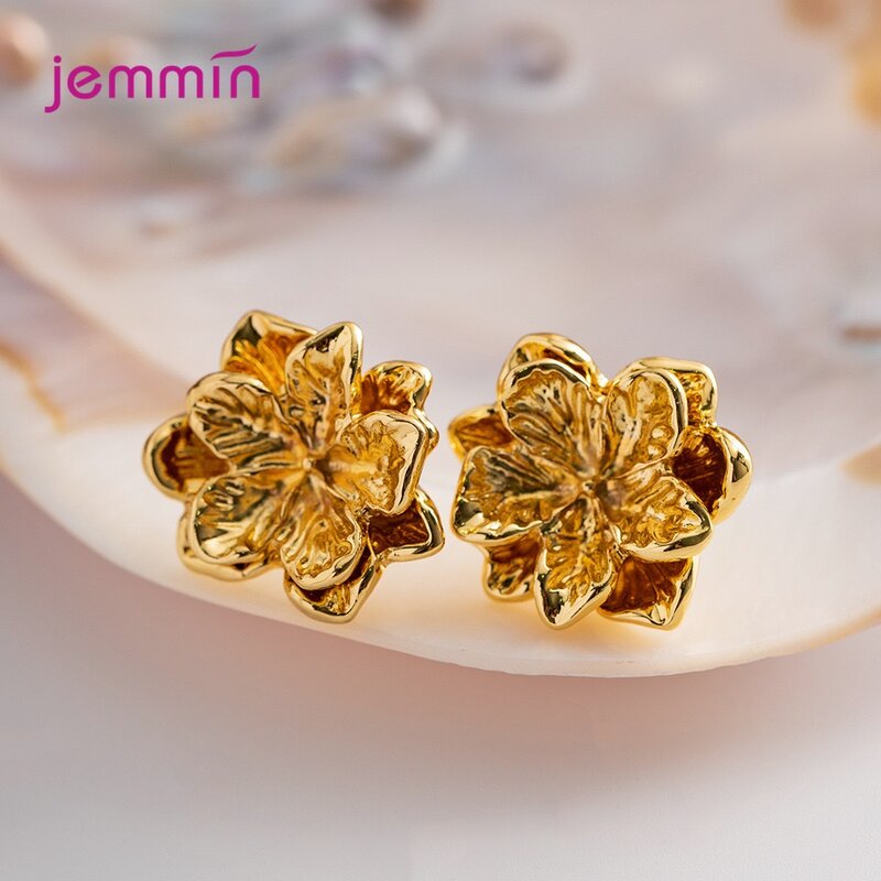 Sonnenschein echte 925 Sterling Silber hochhackige Blumen Ohr stecker gute Qualität Ohrringe Mode für Mädchen Verlobungen Geschenke