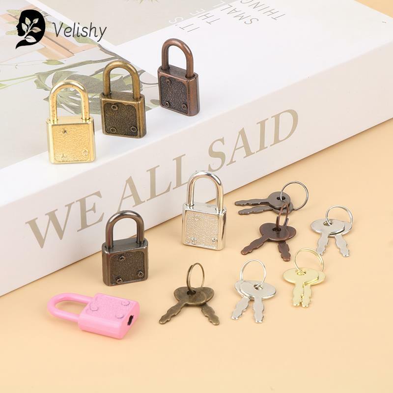 1 zestaw prostokątnych kłódek Mini bagaż zamków sprzętowych z zamkiem na klucz do podróży pudełko na biżuterię ślubną pamiętnik walizkę