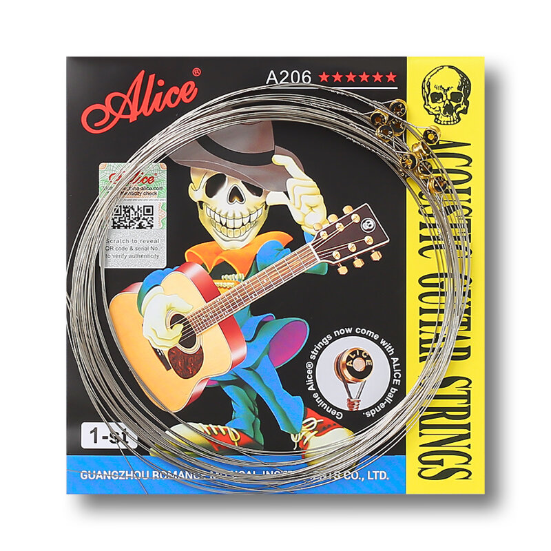 Alice A206 Струны для акустической гитары Одиночные фосфорно-бронзовые струны с антикоррозийным покрытием Гитарные аксессуары