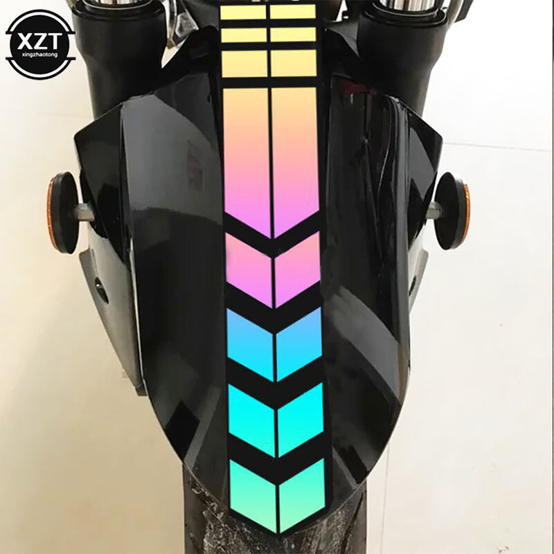 Motorcycle Reflective Stickers Wheel on Fender Waterproof Safety Warning Arrow Tape Car Decals Motorbike Decoration Accessories