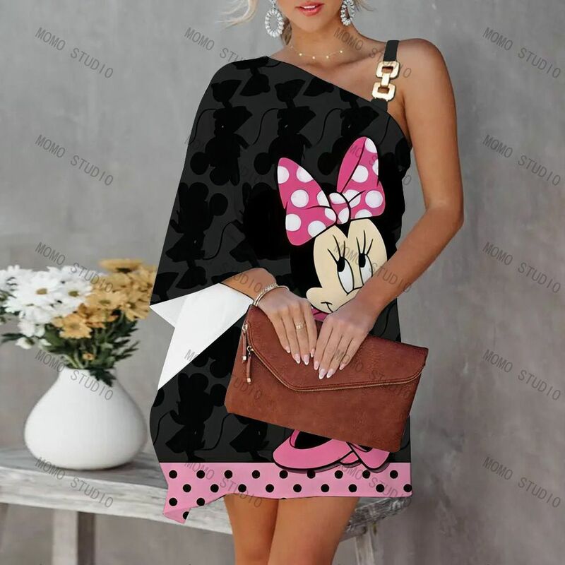 Leisure Elegante Casual Jurken Voor Vrouwen 2022 Y2k Kleur Trendy Hd Print Mode Sexy Minnie Mouse Nieuwe Vrouw kleding Gala