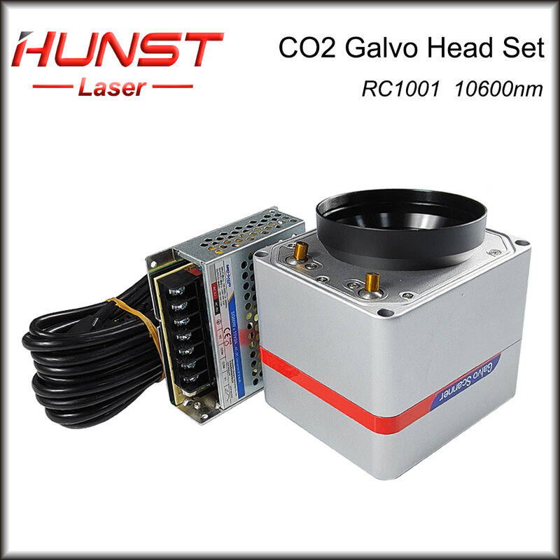 Hunst SINO-GALVO RC1001 CO2 Set Kepala Galvo Pindai Laser Aperture 10600nm Pemindai Galvanometer 10Mm dengan Catu Daya