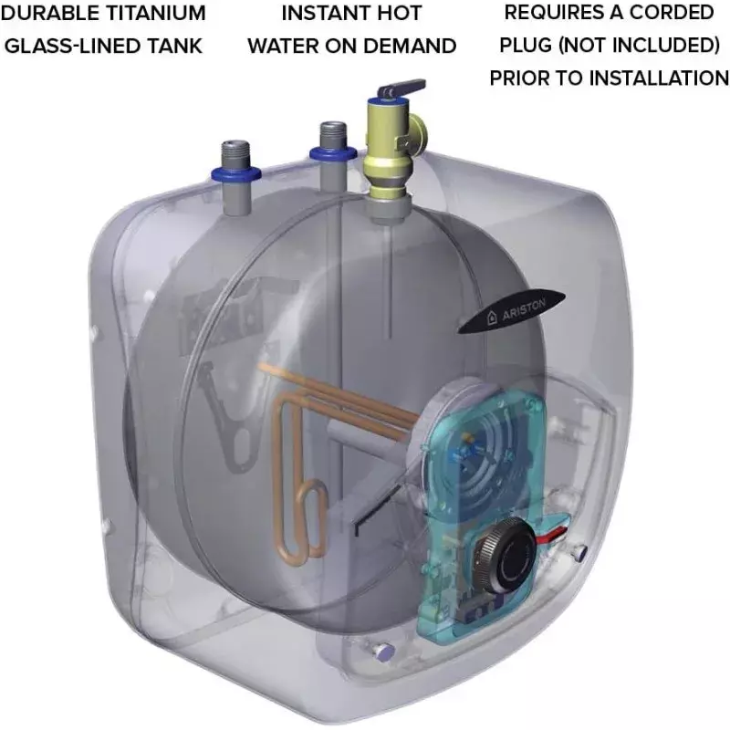Ariston Andris 8 Gallon 120-Volt Punt Van Gebruik Mini-Tank Elektrische Boiler