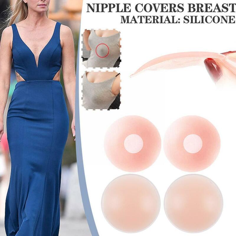 1Pairs Silicone Nipple Cover Lift Up Bra Sticker Adhesive Invisible Bras Chest Patch for Women Reusable Chest Breast Petals L4C4