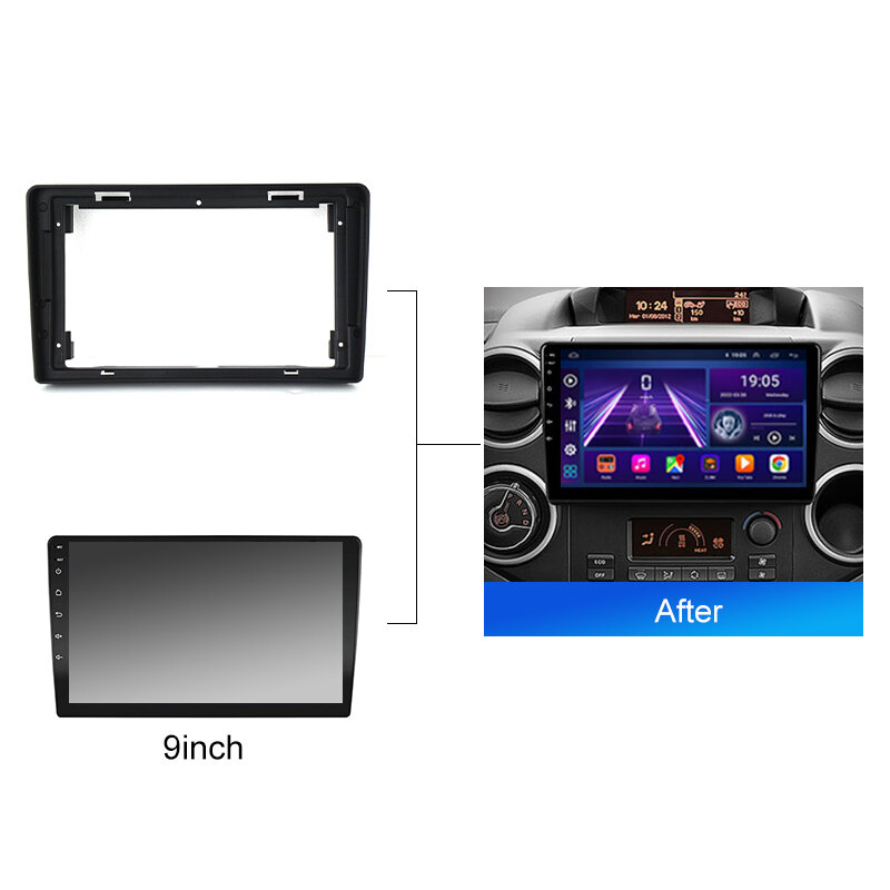 Car Radio For Citroen Berlingo 2 B9 2008 - 2019 Android 2 Din Stereo Mounting Bezel Faceplate Frame Kit
