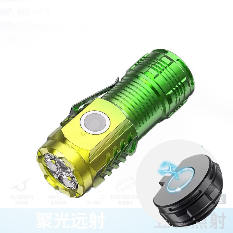 Мини-фонарик с 3 светодиодами, яркий внешний портативный фонарик для большого радиуса действия