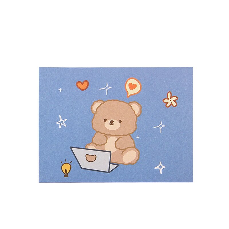 Ins benedizione grazie busta pieghevole orso coniglio cartone animato biglietto di auguri cartone animato carino decorazione lettera carta regalo di capodanno