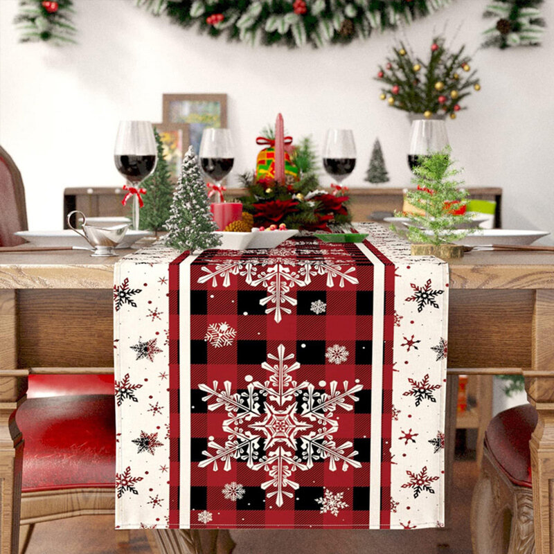 Bożonarodzeniowy bieżnik dekoracje na święta bożego narodzenia na stół na boże narodzenie w domu obrus z flagą Navidad Noel prezent nowy rok 2024