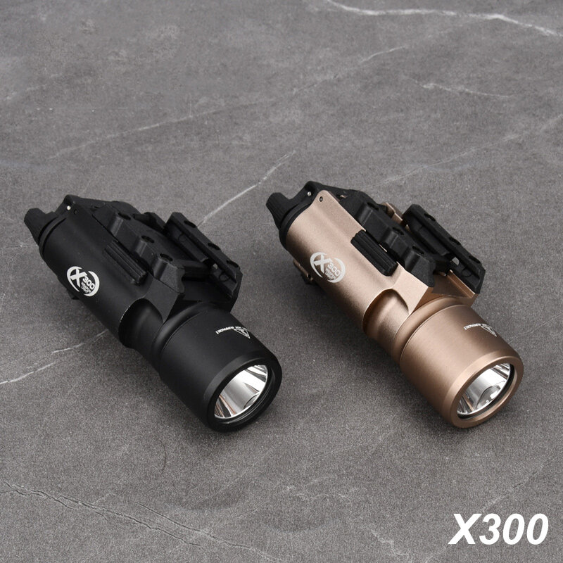 Surefir 전술 금속 권총 스트로브 LED 라이트, X300 X300U 울트라 X300V XH35, 20mm 레일 에어소프트 무기 사냥 손전등