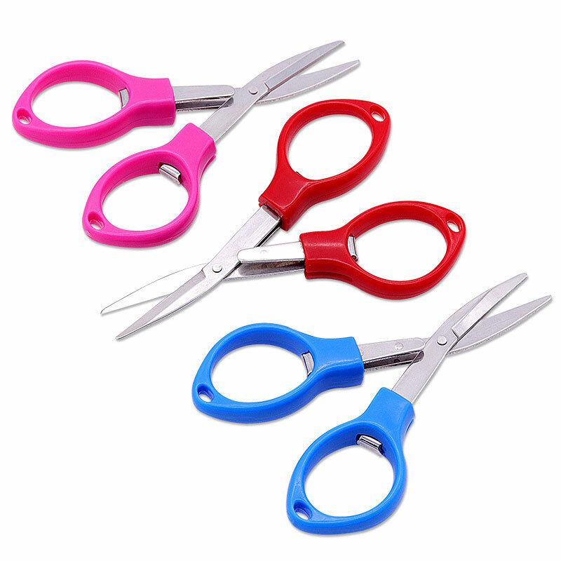 30Pcs Stainless Steel Scissors Anti-Rust Folding Scissors Glasses-Shaped Mini Shear for Home and Travel Use