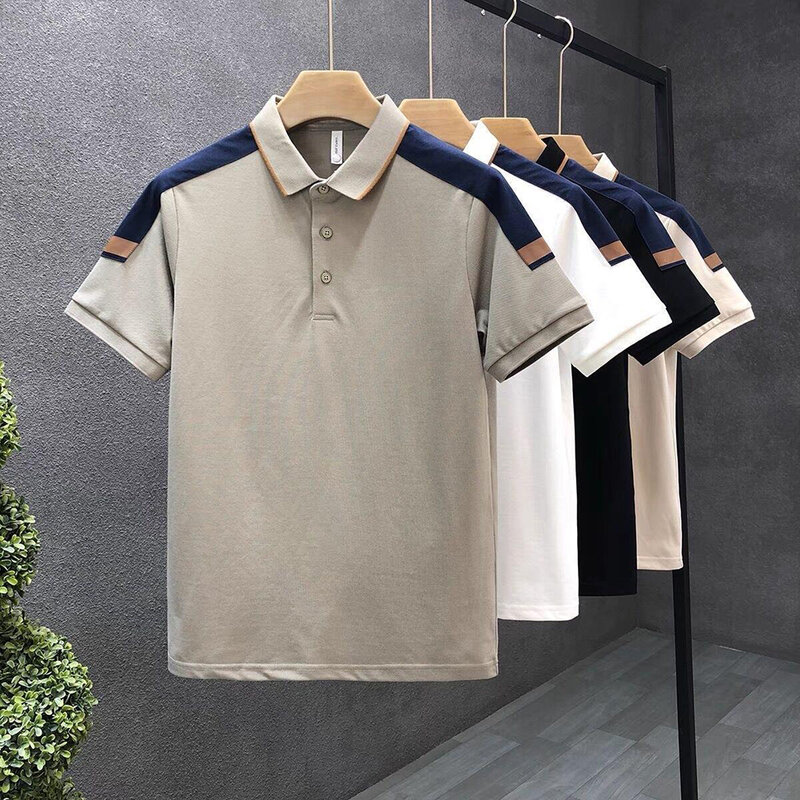 Top Men Shirt Vacation Daily Holiday Breathable Color Block Korean Style Short Sleeve Simple Youth Popular Top