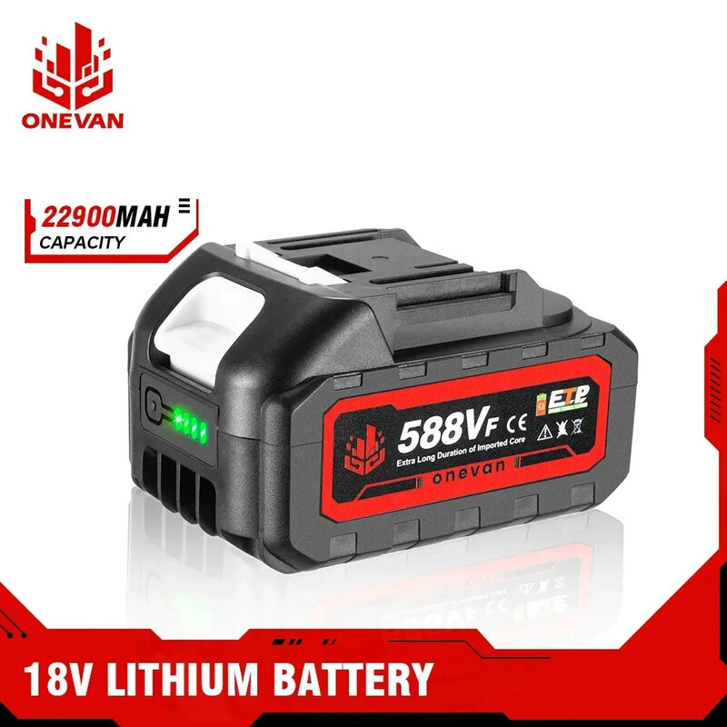 ONEVAN 22900MAH 588Vf Rechargeable Battery For Makita 18V Battery Cordless Brushless Electric Power Tool Battery