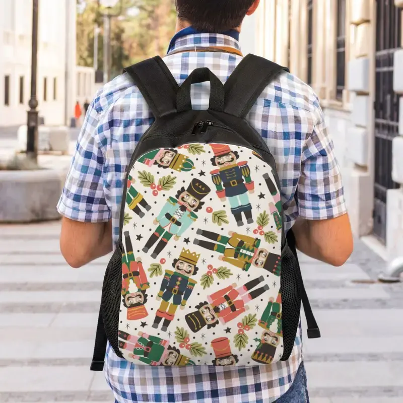 Nutcrackers-mochilas de regalo de Navidad para hombres y mujeres, bolsa de libros para estudiantes de colegio universitario, se adapta a computadora portátil de 15 pulgadas, bolsas de regalo de vacaciones