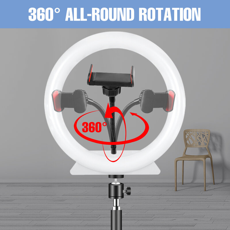 LED Ring Light Professional Photography Lighting Dimmable LED Projectors Ringlight With Tripod And Phone Holder Studio Fill Lamp
