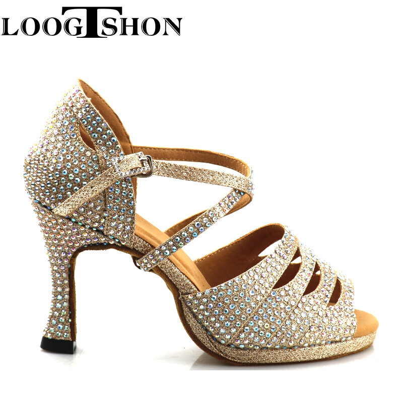 LOOGTSHON-zapatos de baile con plataforma de agua Latina para mujer, zapatos de Jazz de tacón alto, zapatos de plataforma para niñas y mujeres