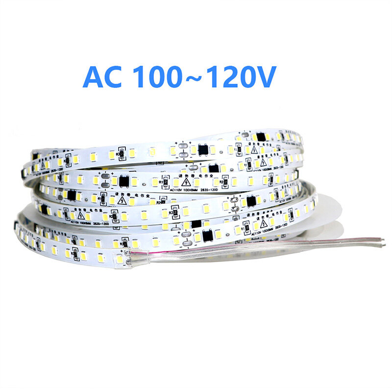 Strip LED 110V 220V 2835 LED/m, Strip lampu rumah merah es biru hijau kuning merah muda 120V 120V fleksibel dapat dipotong 20M bilah lampu lembut