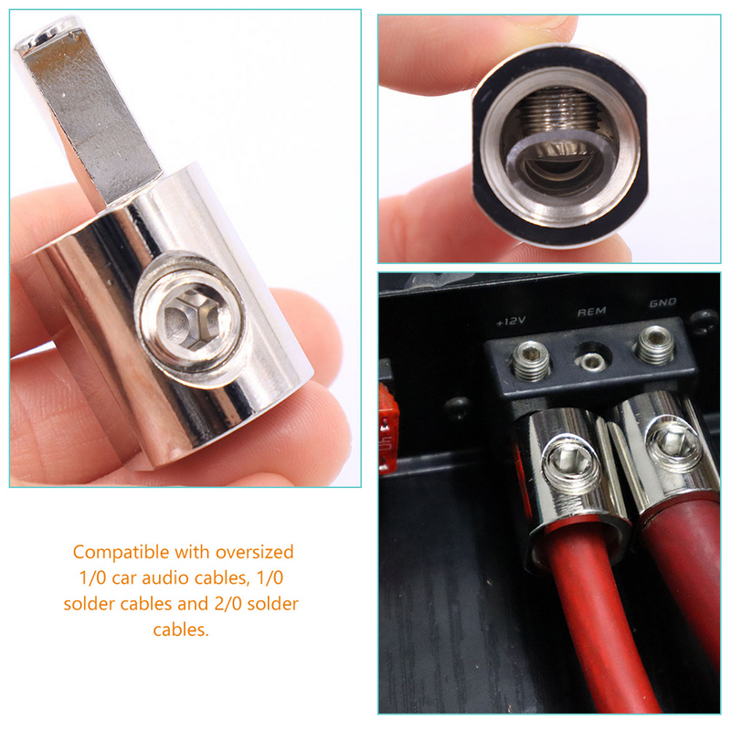 4 Paar Ingangsadapterversterker Auto Audio-Accessoires 0 Gauge Bedradingskit Reductieverloopmachines 1/0 Aan Draad Aluminium Power Aarde