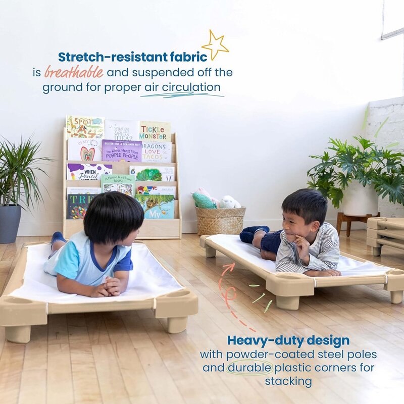 教室の家具、標準サイズ、砂、6パックのための積み重ね可能なキッズディースコット