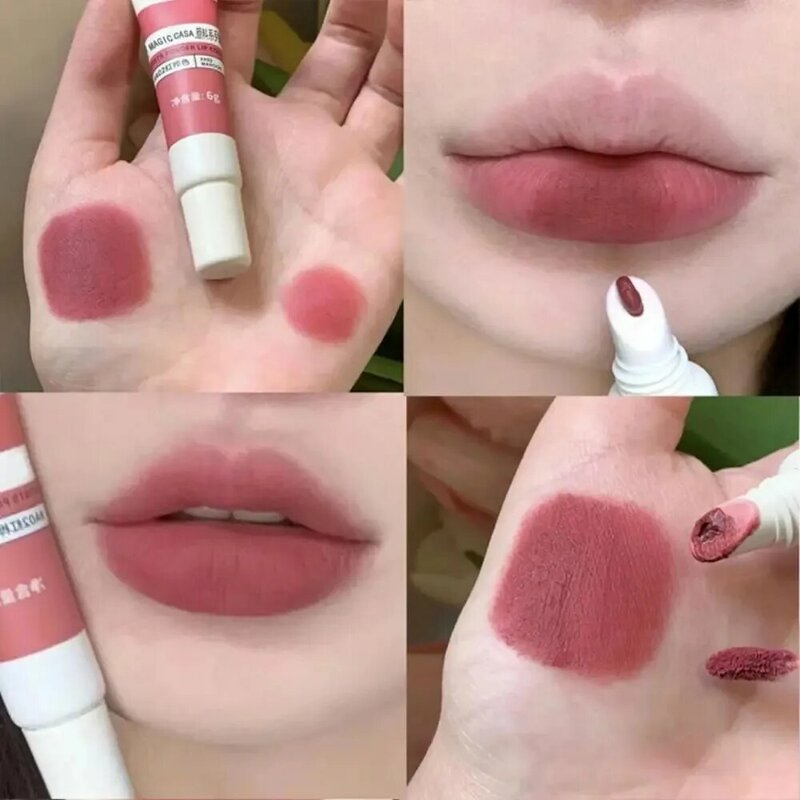 6 Kleuren Matte Lip Glazuur Nieuwe Langdurige Hydraterende Fluwelen Lippenstift Make-Up Tool Waterdicht Lip Glazuur Meisje