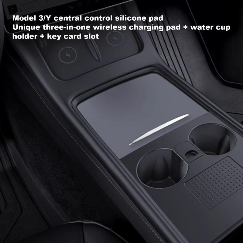 Konsol tengah pemegang cangkir anti-selip kotak konsol tengah pemegang cangkir air multifungsi tempat kunci kendaraan