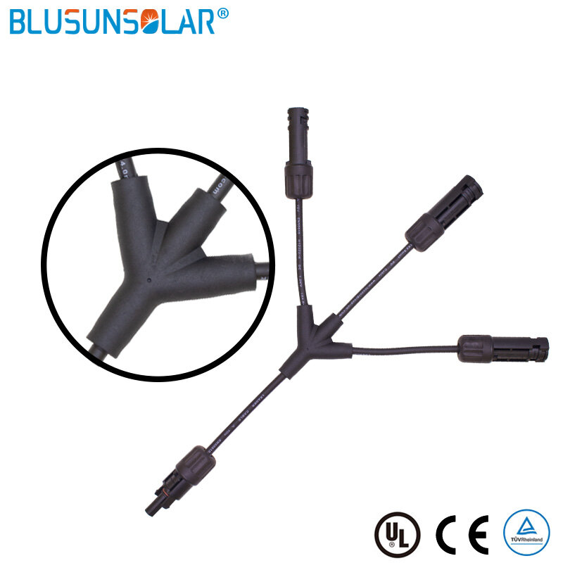 IP68 1500V Solar Cable Connector 2T 3T 4T Branch Connector 30A 50A  Parallel  Y Wire Assembly