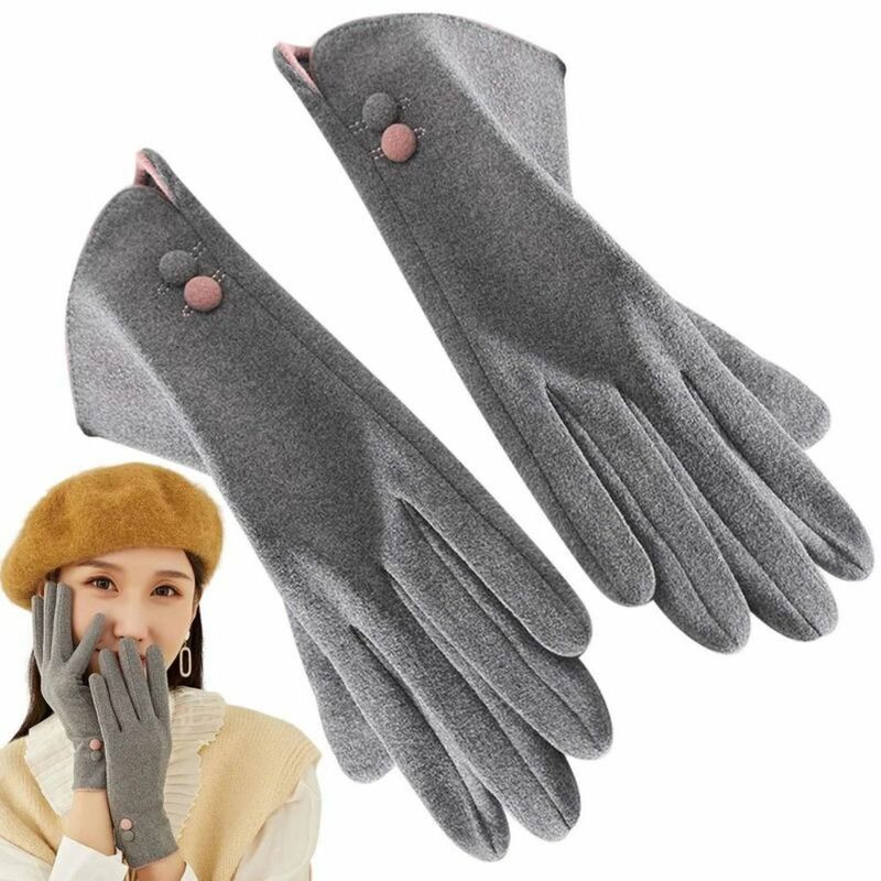 Sarung tangan hangat musim dingin wanita, sarung tangan hangat mode musim dingin dengan lapisan hangat layar sentuh, sarung tangan cuaca dingin layar sentuh
