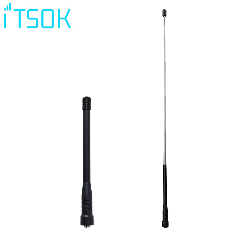 Baofeng – antenne à gain télescopique pour walkie-talkie, bande double UHF pour Radio portable UV-5R, BF-888S, UV-5RE, UV-82