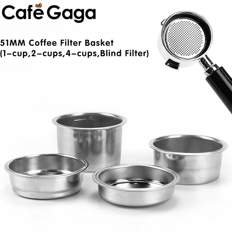 Cestello filtro caffè 51mm per Delonghi EC680 EC685 ricambio in acciaio inox per portafiltro senza fondo accessori Espresso
