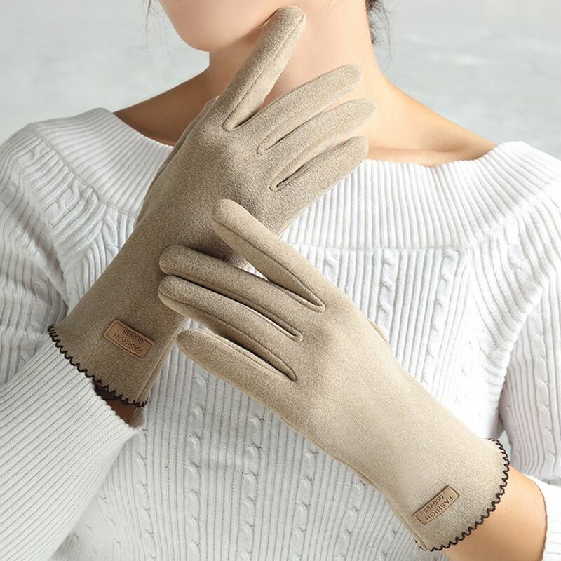 Защитные однотонные флисовые варежки для активного отдыха и велоспорта для сенсорных экранов в немецком и корейском стиле теплые перчатки женские перчатки