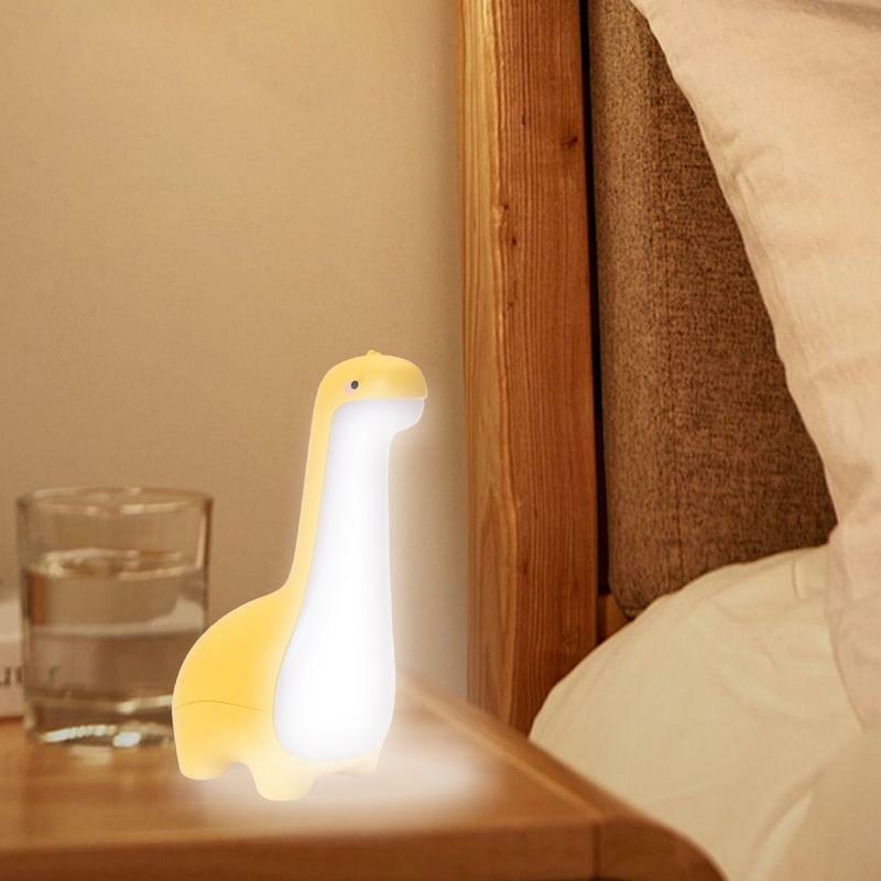 Luz de dinosaurio con carga USB para niños pequeños, Linda luz nocturna de guardería, luz cálida, lámpara táctil para mesita de noche