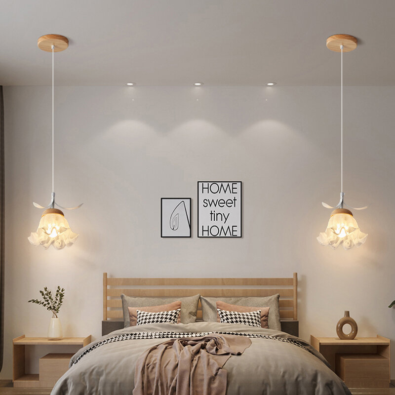 Luz pendente estilo retro francês para decoração de casa, quarto, mesa de cabeceira, hotel, branco, linha ajustável, luz interior, E27, 1,2 m