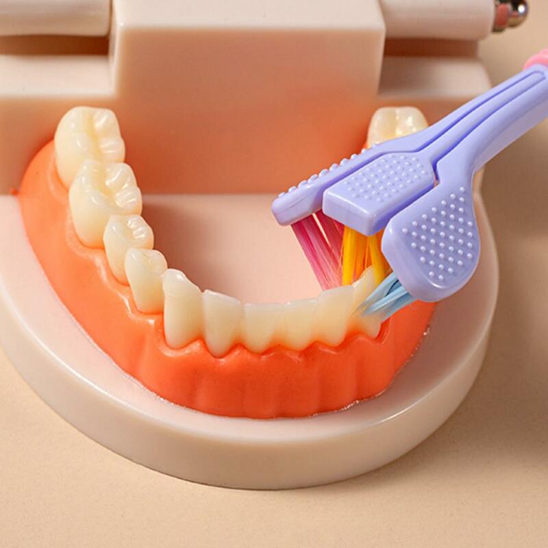 Sikat Pembersih Gigi Sikat Perawatan Mulut Tiga Sisi Efisien Sikat Gigi Pegangan Nyaman Inovatif