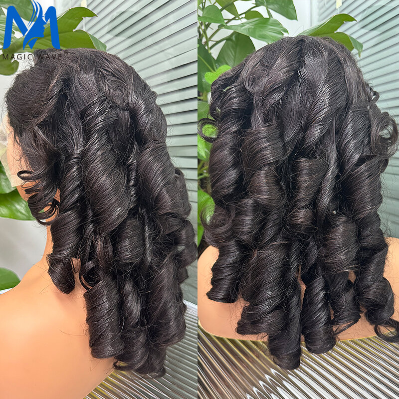 99J Burgundy 300% Density Egg Roll Wave 13x4 HD Lace Frontal Wig Loose Wave Brazilian Transparent Lace Human Hair Wigs for Women