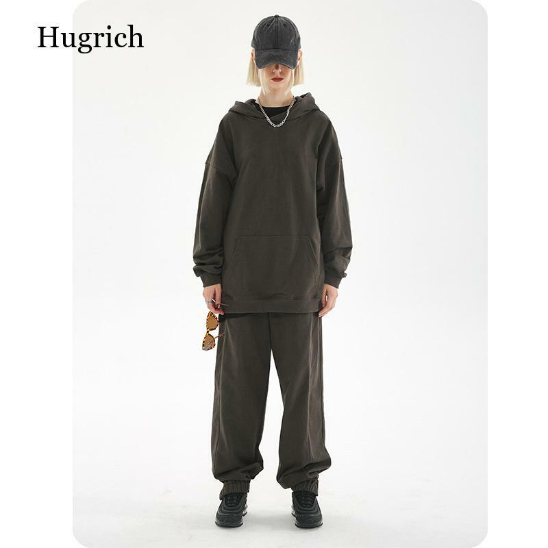 Sudadera con capucha para hombre, ropa de calle clásica de algodón grueso, con bolsillos grandes, 17 colores, estilo Harajuku, otoño