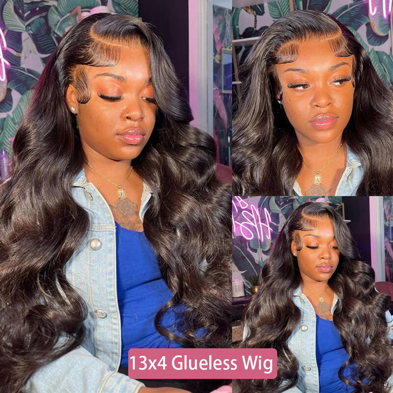 Body Wave Human Hair Wigs 13x4 Lace Front Wigs Glueless Preplucked Human Wigs Ready To Go For Women Lace Blends Into Skin