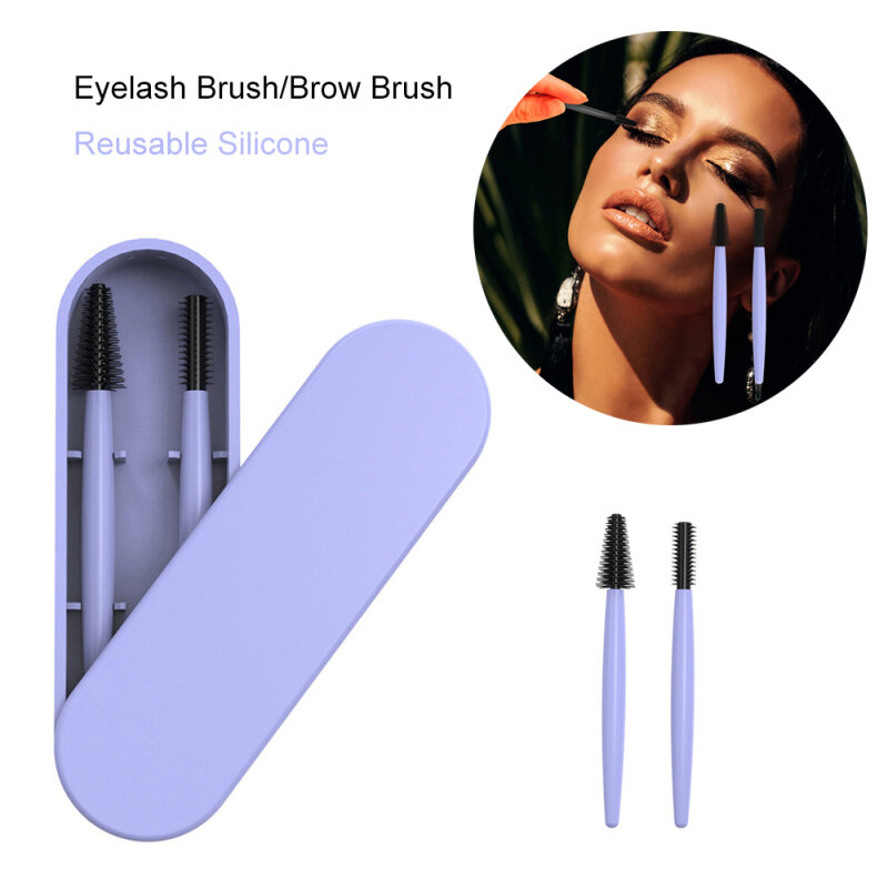 Eyelash Brush Mascara Wands Microbrush Eyelash Extension Supplies Eyelash Make Up Brushes Reusable Silicone Eyebrow Lash Brush