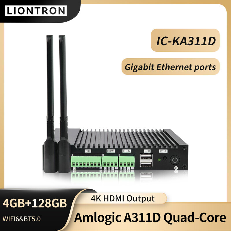 Liontron-Embedded Mini PC, Gigabit Ethernet Hexa, 6-Core CPU com 5Tops, Potência de Computação, USB COM, KIO, Mini PCIe, IC-KA311D
