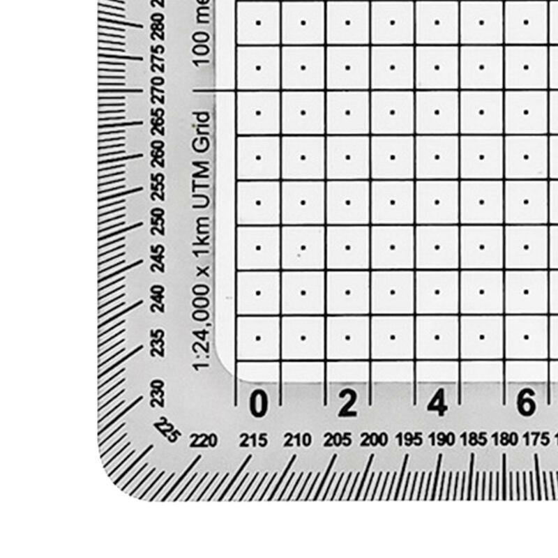 Pocket Grid Protractor Transparent Maptool for Traveling Outdoor Map Reading