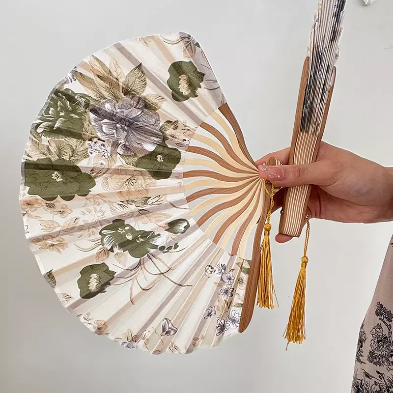 カスタマイズされた折りたたみ式ミニファン,手作りの折りたたみ式竹扇風機,アンティーク,キュートで装飾