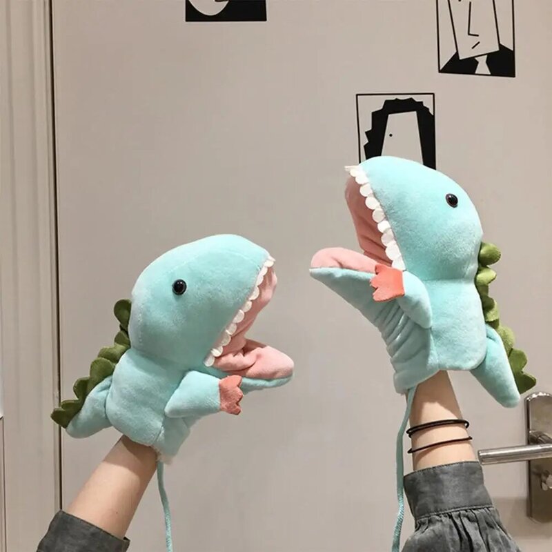 Marionetas de mano de animales respetuosas con el medio ambiente, guantes de dinosaurio para jugar con imaginación, 1 par