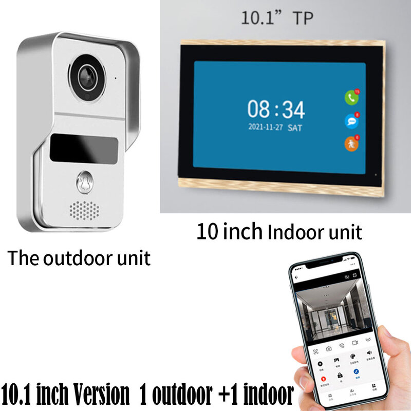 10.1 inch HD Color 1080P CMOS Wifi Tuya APP IR Night Vision CCTV Camera Video Doorphone Video Doorbell Intercom System