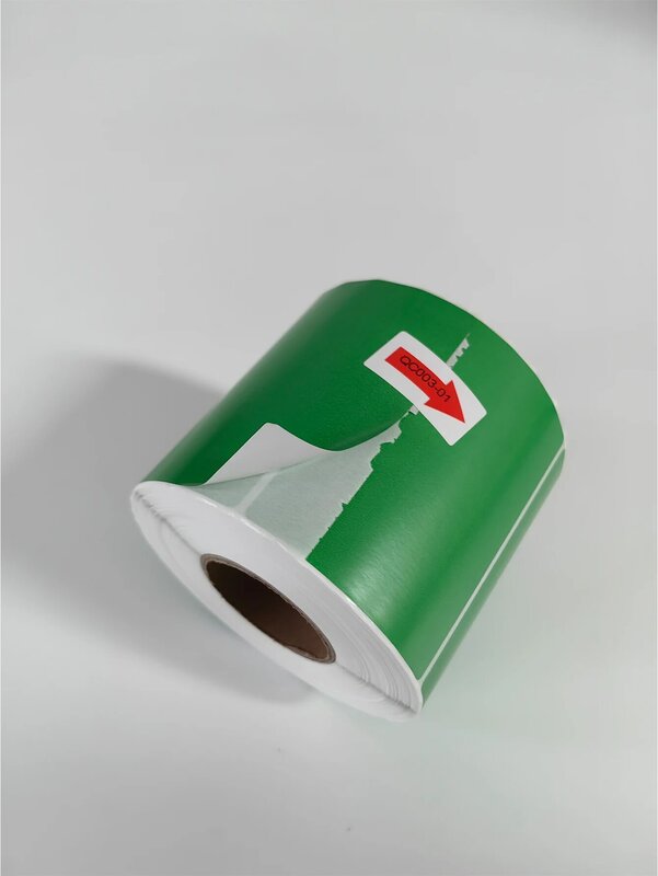 Etiqueta térmica verde auto-adesiva para impressora, etiquetas do transporte do endereço, BPA e BPS, etiqueta quadrada livre, 1 rolo, 30-100mm