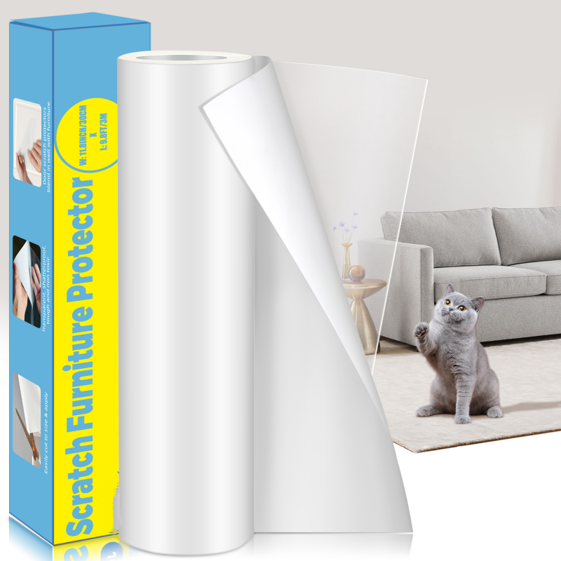 Cat Scratch Deterrent Tape, Protetores de Móveis de Gatos, Transparente, Auto-adesivo, Pet Training, Sofá Adesivo