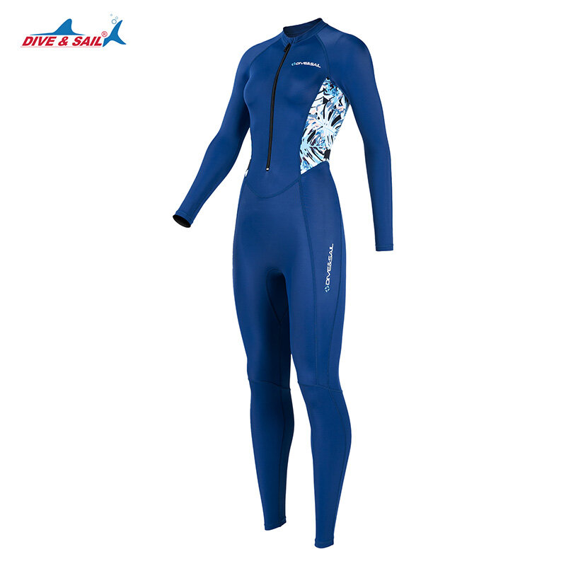UPF50+ Women's One-piece Long Sleeve Front Zip Rash Guard, UV Protection Swimsuit, Surfing Diving Snorkeling Suits, Wetsuit