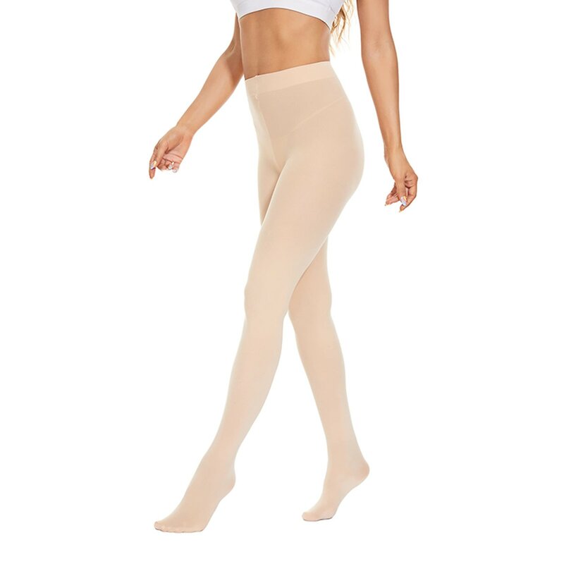 Damskie seksowne półprzezroczyste legginsy o wysokiej elastyczności w talii cienkie rajstopy damskie Slim Fit elastyczne, czarne/beżowa Lolita bielizna rajstopy