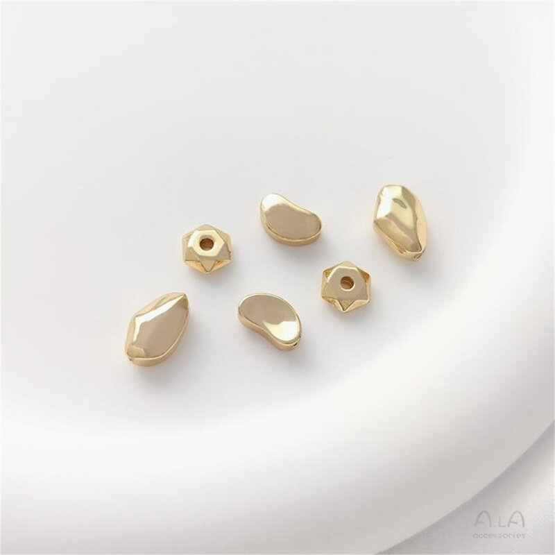 14K Gold-Filled Facetada Pedra Beads, Ervilha Beads, espaçadores estrela de 6 pontas, Handmade frisada Ear Acessórios, C360