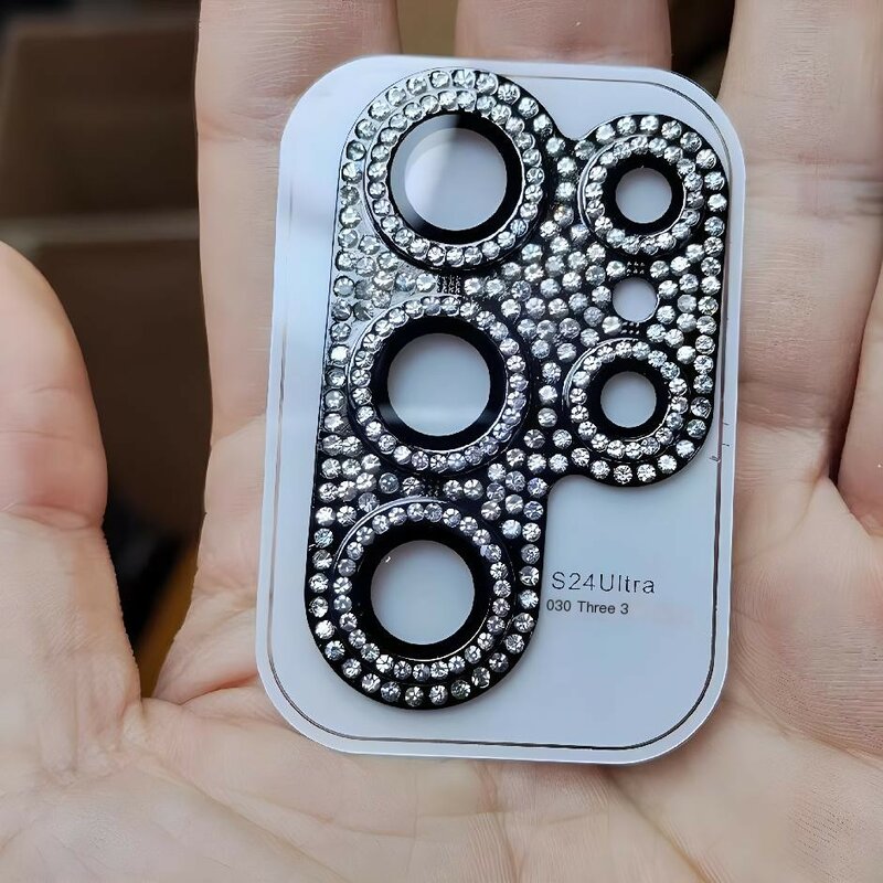 Luxus hübsche Glanz Diamant Kamera Objektiv Schutzhülle für Galaxy S24 Ultra Glitter Objektiv Glas Kamera Abdeckung Mädchen