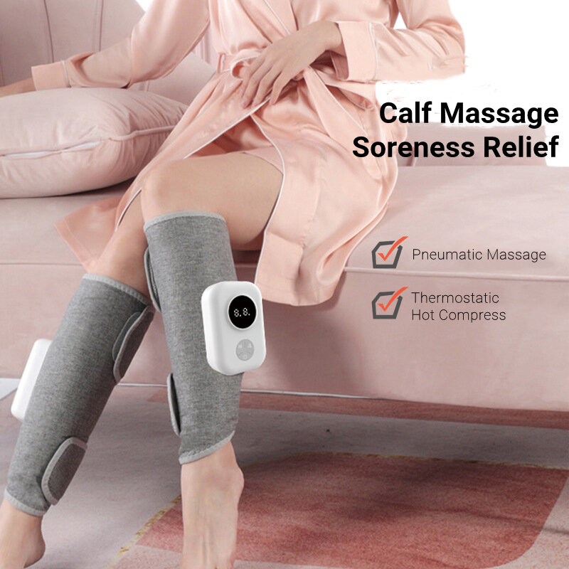 Pressão de ar elétrica perna massageador engrenagem ajustável compressa quente massagem sem fio portátil perna muscular alívio da dor máquina
