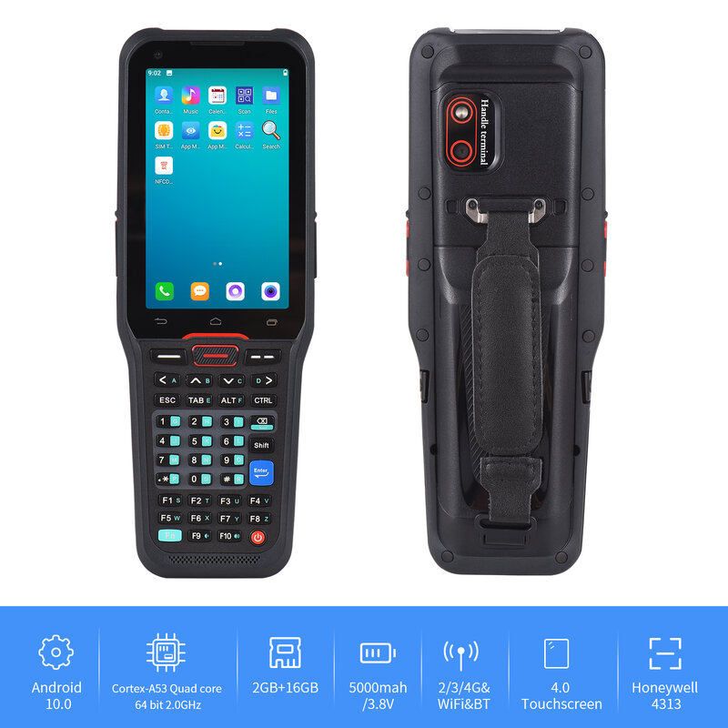 [2g ram 16g rom 2d honeywell 5703] android 10 handheld terminal robuster pda 2d qr barcode scanner daten kollektor für inventar